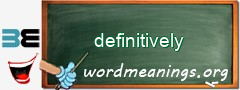 WordMeaning blackboard for definitively